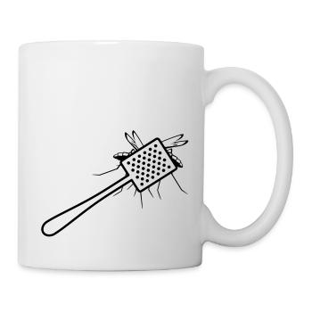 A fly swatter kills a mosquito - Mug - white - Right