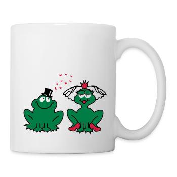 Hochzeit - JGA - Braut - Paar - Froschpärchen - 3C - Tasse - Weiß - Rechts