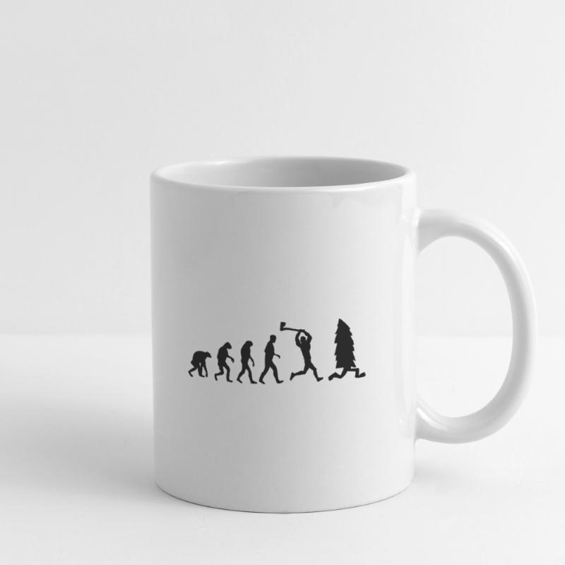 holzfäller evolution fun Tasse