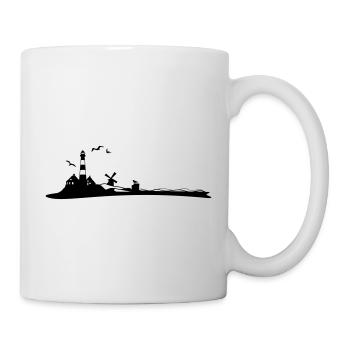 Landschaft - Leuchtturm - Tasse - Weiß - Rechts