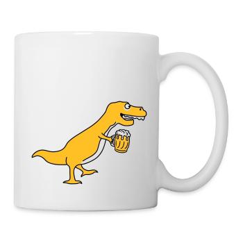Funny Drunken T-Rex Dino - Mug blanc - blanc - Droite