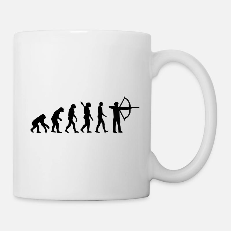 Evolution Bogenschießen - Tasse - Weiß