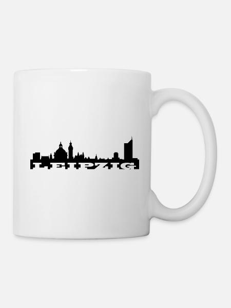 Skyline Leipzig - Tasse - Weiß