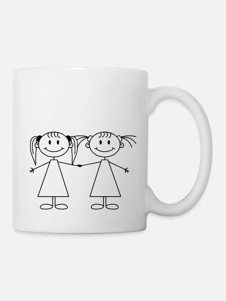 Best Friends Girls - Tasse - Weiß