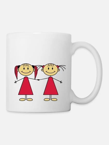 Best Friends Girls - Tasse - Weiß