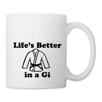 brazilian jiu jitsu bjj lifes better in - Mug blanc - blanc - Droite