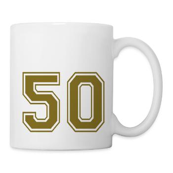 50 - Nummer - Tasse - Weiß - Rechts