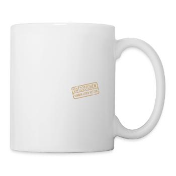 Wir essen jetzt Opa Satzzeichen Grammatik Sprache - Tasse - Weiß - Rechts