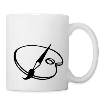 palette de peintre pinceau de peinture art - Mug blanc - blanc - Droite