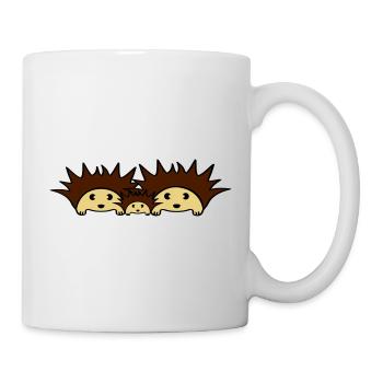 Cute Hedgehog Family - Tasse - Weiß - Rechts