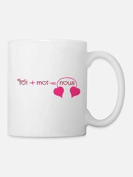 Toi + Moi = Nous coeurs (1c) - Mug blanc - blanc