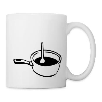 casserole cuisine cuillère chef - Mug blanc - blanc - Droite