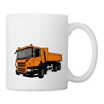 Kipplaster - Laster - Kipper - LKW - Tasse - Weiß - Rechts