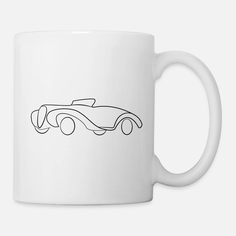 Oldtimer Cabrio Hot Rod Tribal - Tasse - Weiß