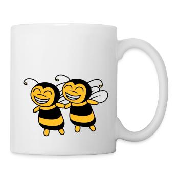 2 Kleine Bienen Freunde - Tasse - Weiß - Rechts
