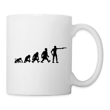 Zeichnen Evolution Spaß Sport Schießen Pistole Hum - Tasse - Weiß - Rechts