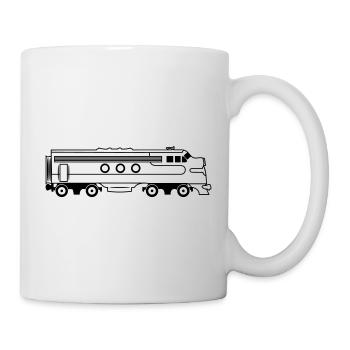 Train chemin de fer locomotive diesel - Mug blanc - blanc - Droite