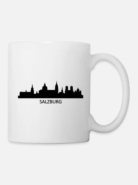 Skyline Salzburg Text - Tasse - Weiß