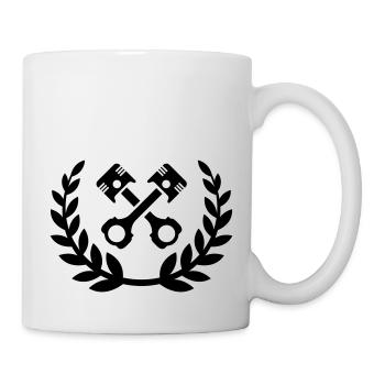Tuning Race Cars - laurel wreath / piston - Tasse - Weiß - Rechts