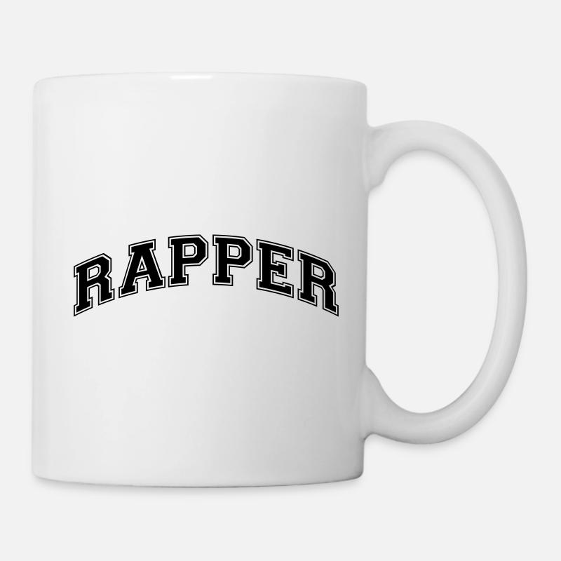 rapper college style curved logo - Mug - white