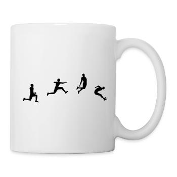 Weitsprung long jump Silhouette-Zeichnung - Tasse - Weiß - Rechts