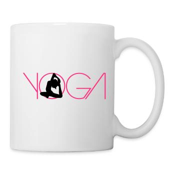 Logo de femme texte exercice de Yoga - Mug blanc - blanc - Droite
