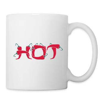 Hot Chili Peperoni Scharf heiß Schoten - Tasse - Weiß - Rechts