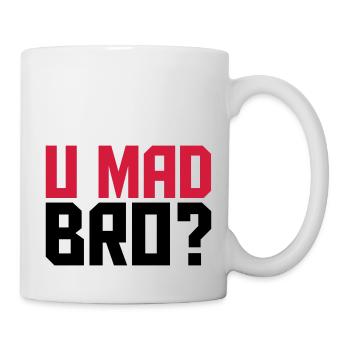 Cool U Mad Bro Text Design - Mug - white - Right