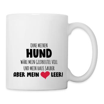 Empty heart without a dog - Mug - white - Right