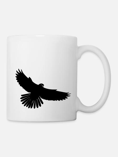 Schwarzer Vogel - Tasse - Weiß