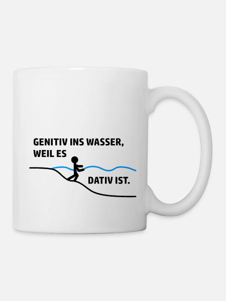 Genitive in the water, because it is a dative. - Mug - white
