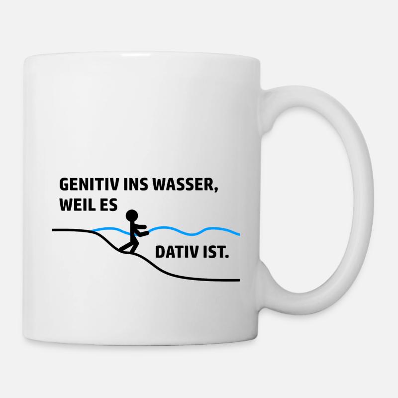 Génitif dans l'eau, car c'est un datif. - Mug blanc - blanc
