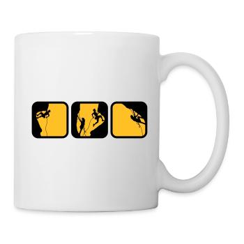 climbing man logos boxes in the evening 3 - Mug - white - Right