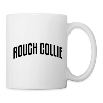 rough collie stylish arched text logo co - Mug - white - Right
