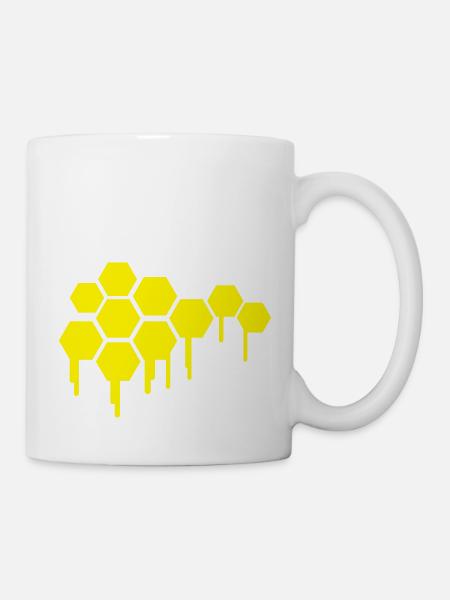 honigwaben - Tasse - Weiß