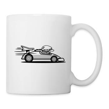 Rennwagen witzig - Tasse - Weiß - Rechts