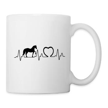 Heartbeat mit Herz Pferd1 - Tasse - Weiß - Rechts