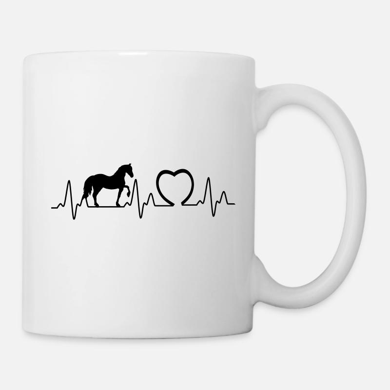 Battement de coeur avec le coeur du cheval1 - Mug blanc - blanc