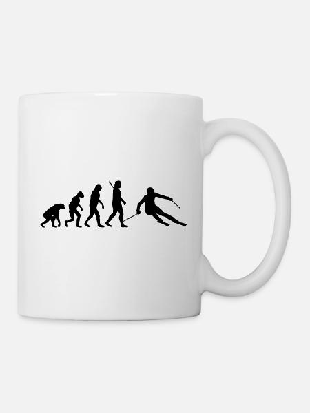 Evolution Skifahrer - Tasse - Weiß