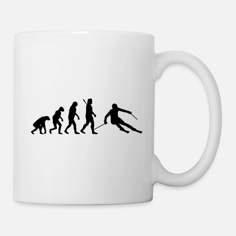 Evolution Skifahrer - Tasse - Weiß