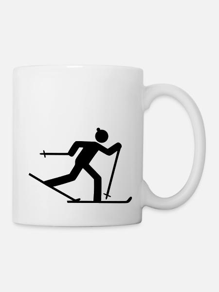 Ski Langläufer - Tasse - Weiß