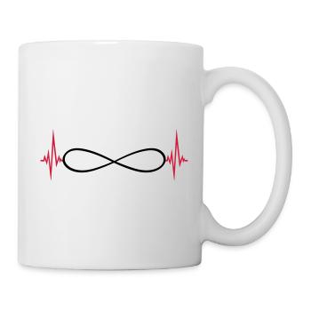 infinite heart rate pulse endless frequency eternal gre - Mug - white - Right