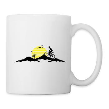 Sport - Mountainbike Berge und Sonne - Tasse - Weiß - Rechts
