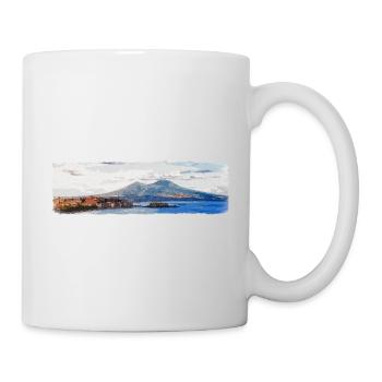 Naples, Vesuvius and Castel dell'Ovo - Mug - white - Right