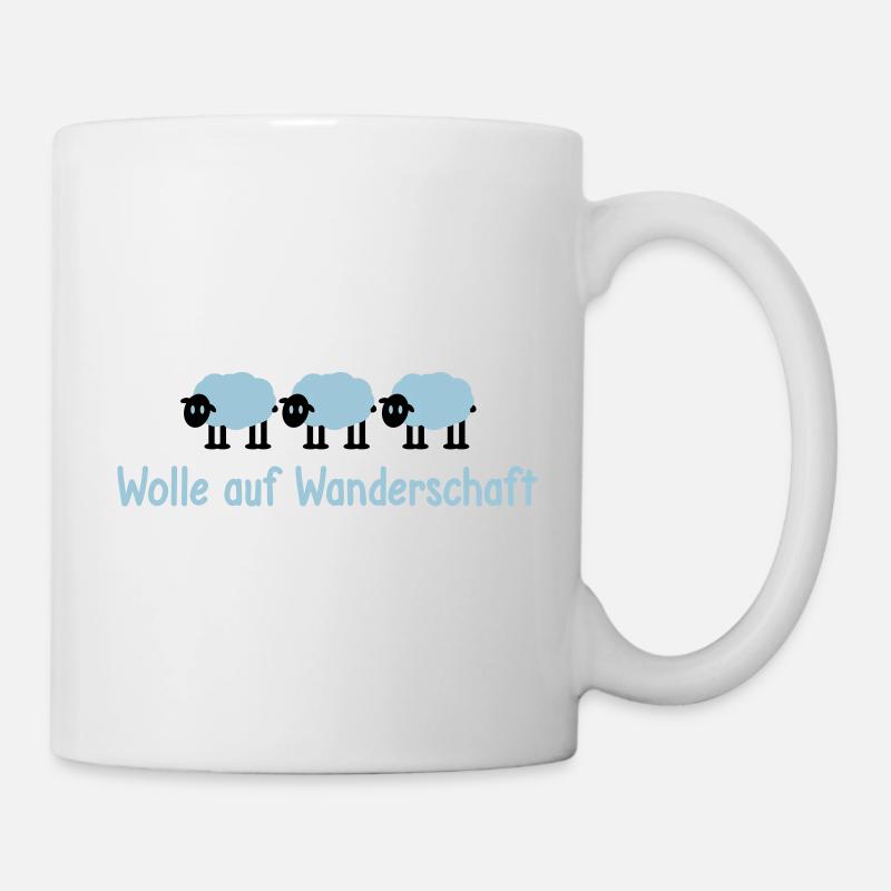 Wolle auf Wanderschaft Schafe Schäfchen Lämmer süß - Tasse - Weiß