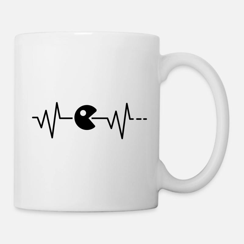 Heartbeat gaming pac mind jeu vidéo rétro homme - Mug blanc - blanc