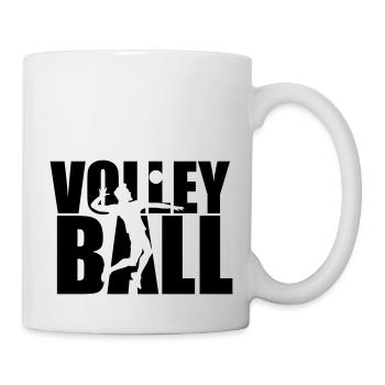 text man boy jump serve silhouette shadow outline - Mug - white - Right