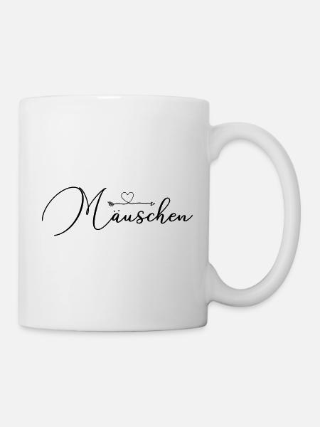 Personalisierbar Maeuschen Herzpfeil - Tasse - Weiß