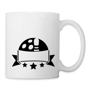 étoiles bannière texte champ écrire bowling grève - Mug blanc - blanc - Droite