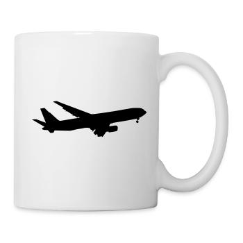 airplane silhouette - Tasse - Weiß - Rechts